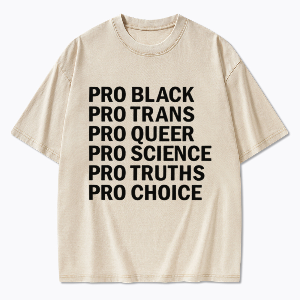 Pro-Choice Pro-Science Pro-Black Washed T-Shirt