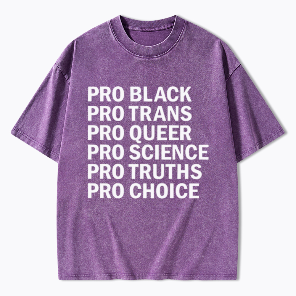 Pro-Choice Pro-Science Pro-Black Washed T-Shirt