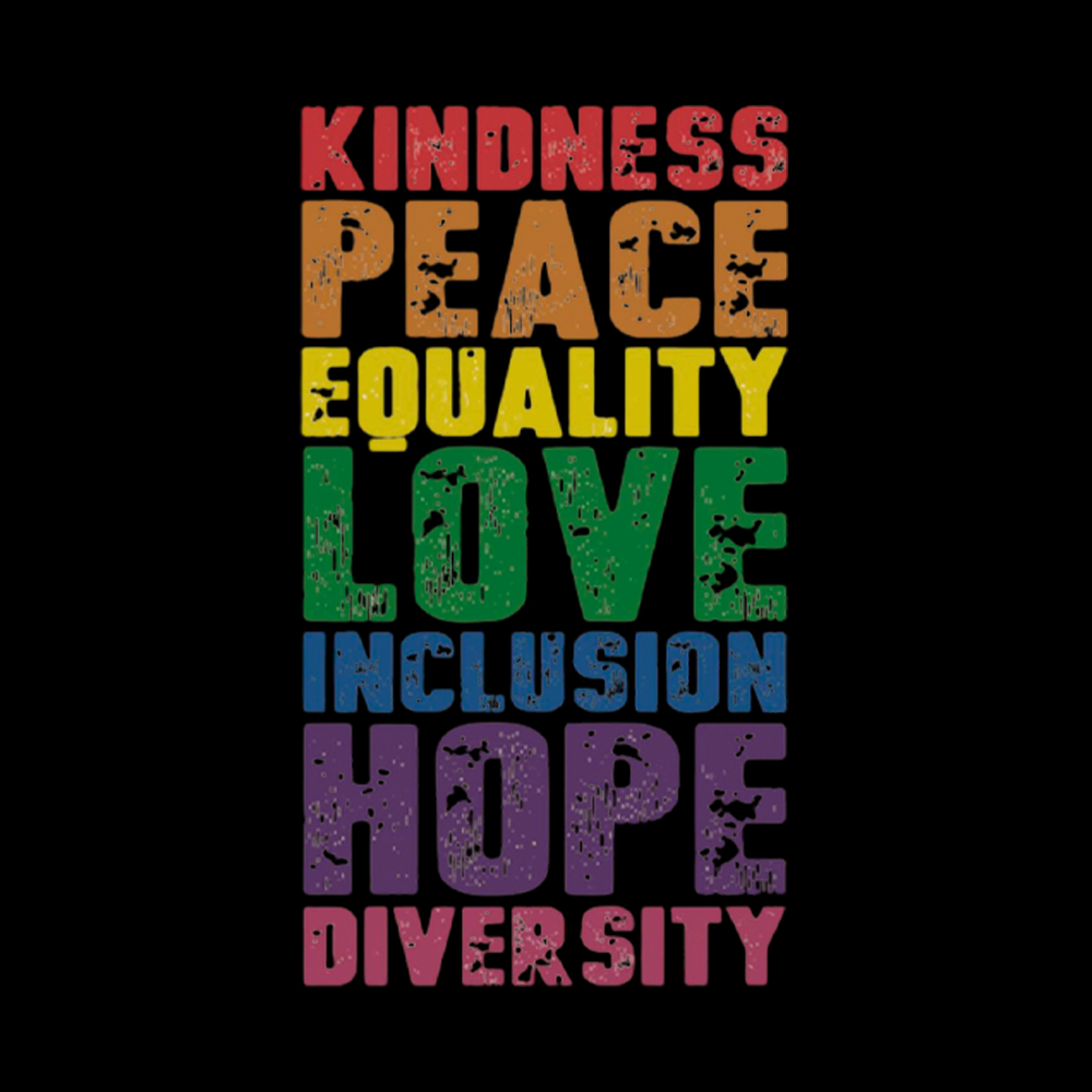 Kindness Peace Love Equality Inclusion Hope Diversity Washed T-Shirt