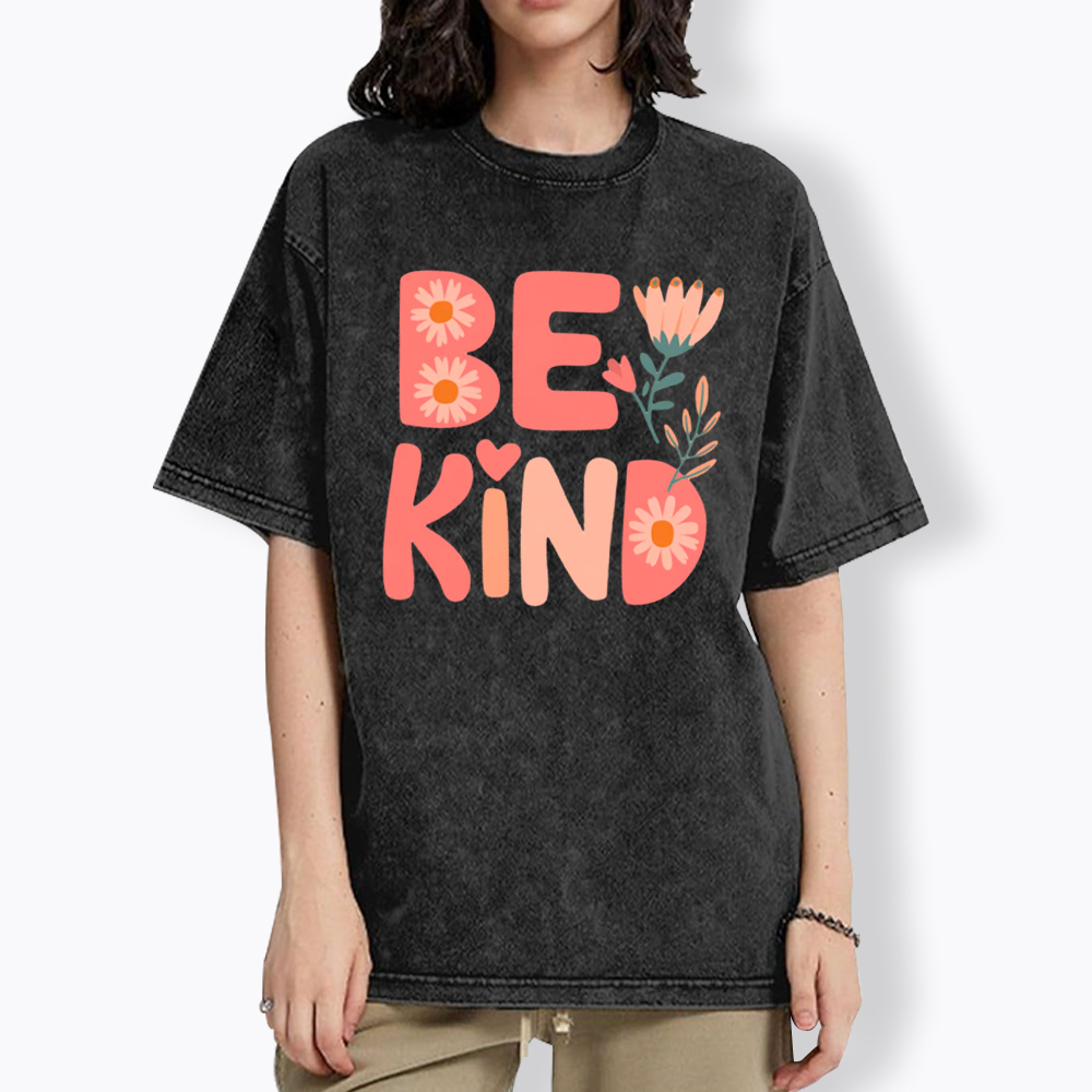 Pinky Be Kind Inspirational Washed T-Shirt