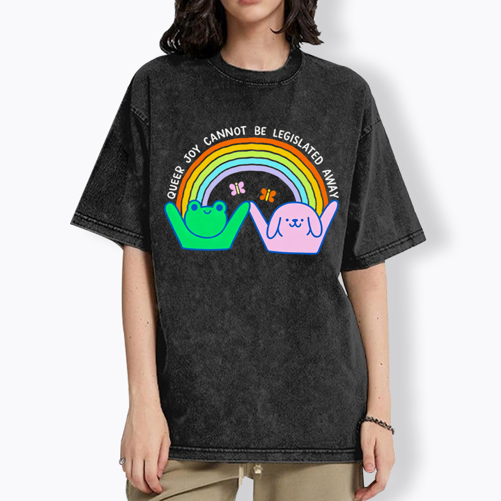 Queer Joy Cannot Be Legislated Away Washed T-Shirt
