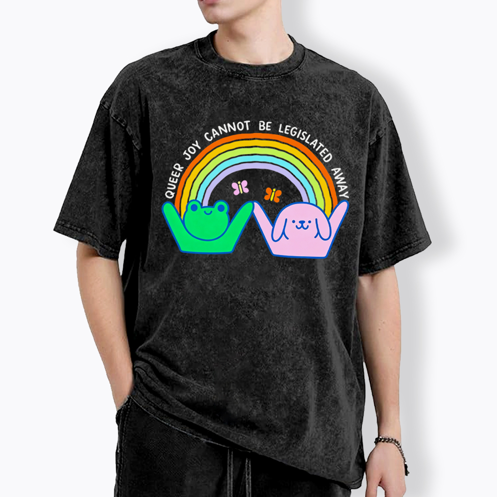 Queer Joy Cannot Be Legislated Away Washed T-Shirt