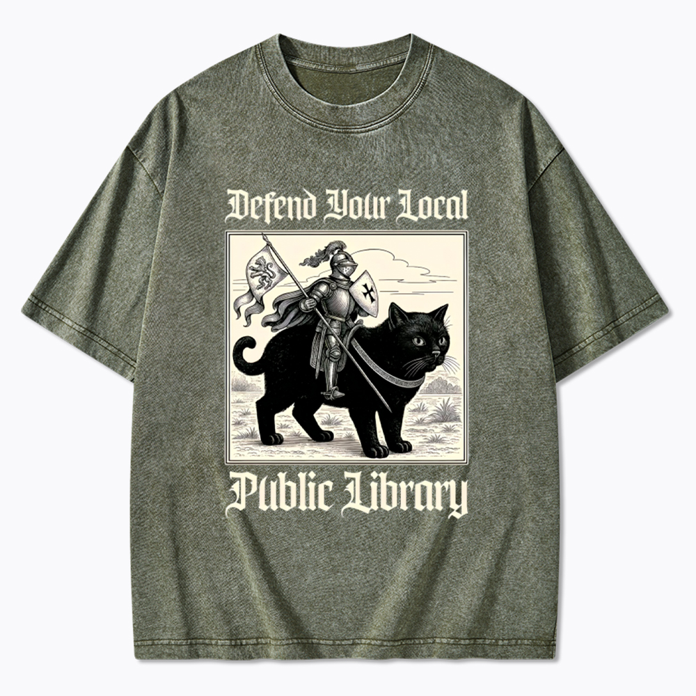 Defend Your Local Library Washed T-Shirt