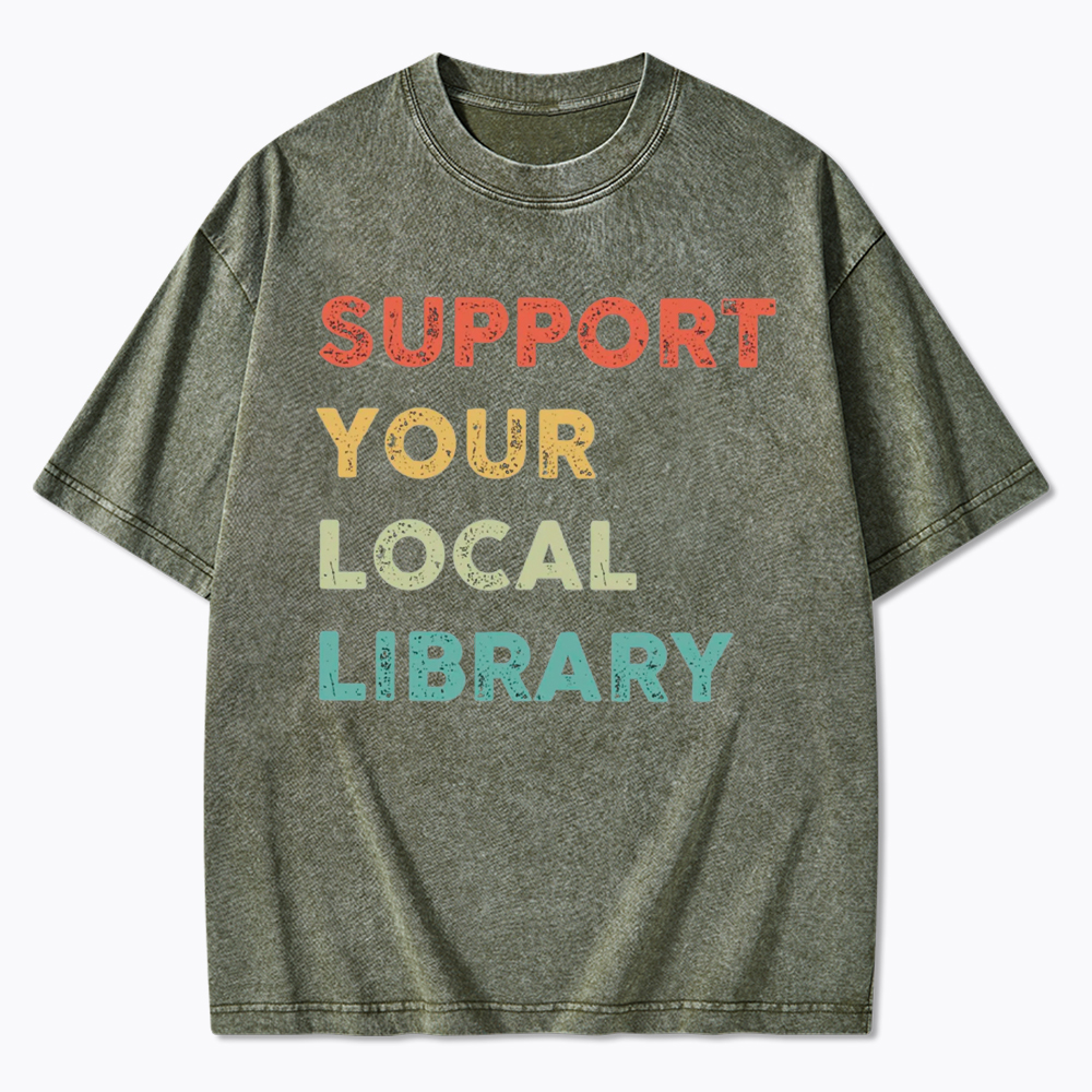 Support Your Local Library Washed T-Shirt