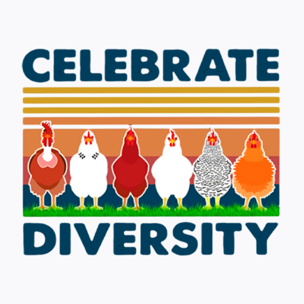 Retro Chicken Celebrate Diversity Washed T-Shirt