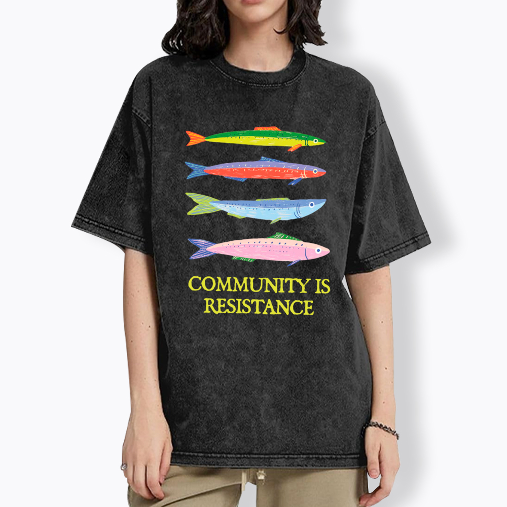 Community Is Resistance Washed T-Shirt