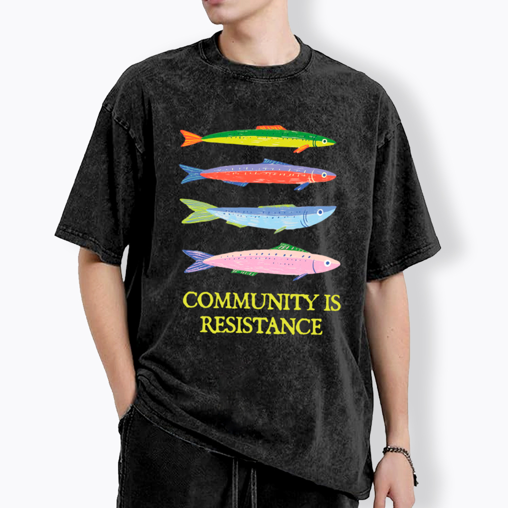 Community Is Resistance Washed T-Shirt