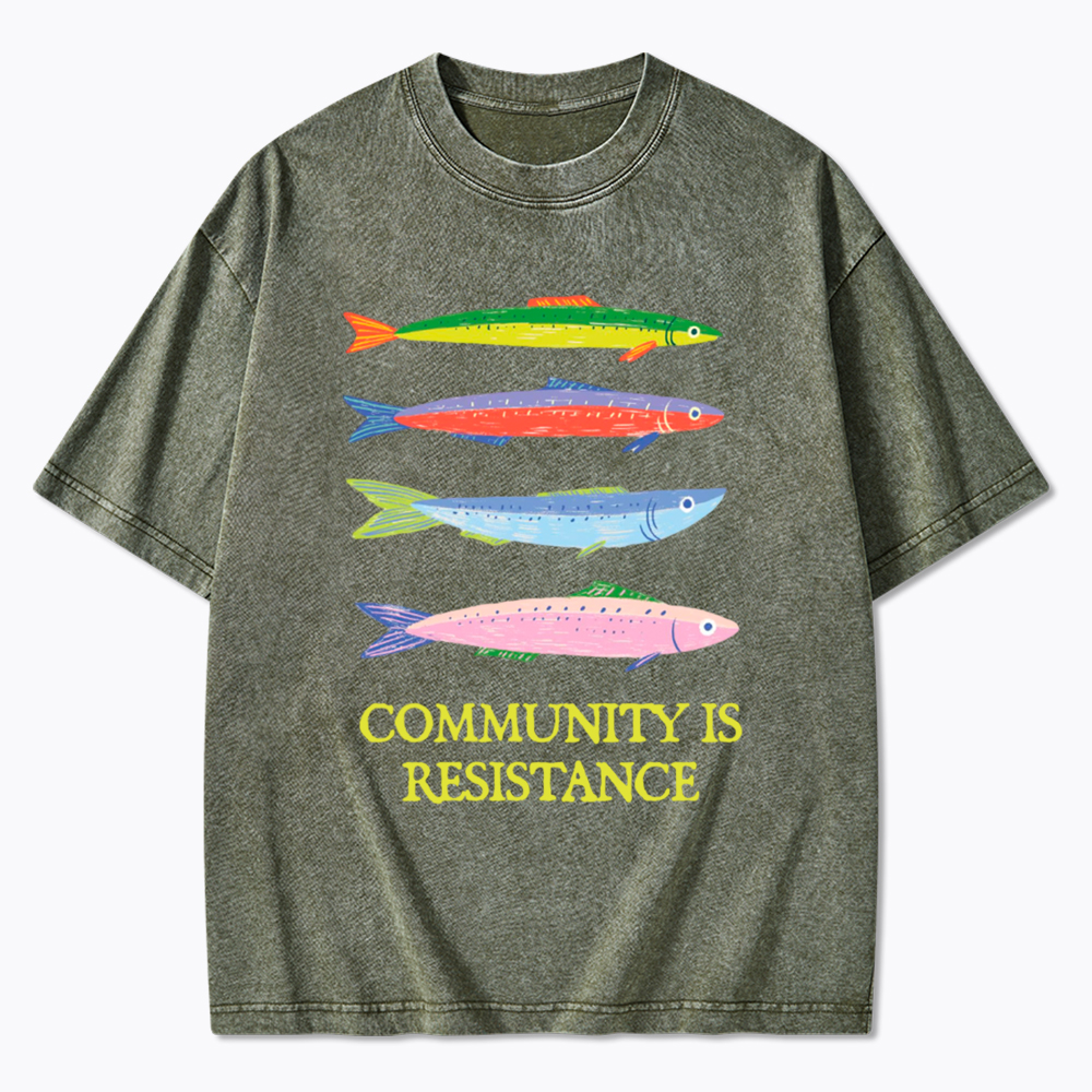 Community Is Resistance Washed T-Shirt