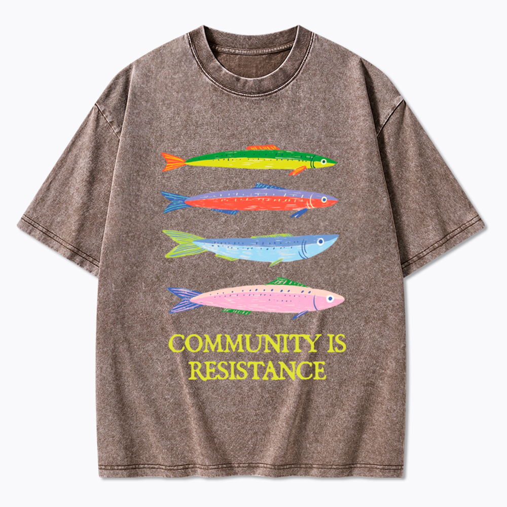 Community Is Resistance Washed T-Shirt