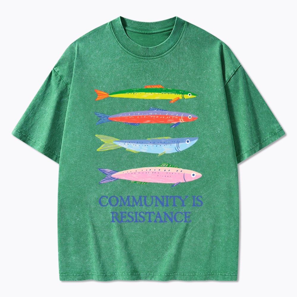 Community Is Resistance Washed T-Shirt