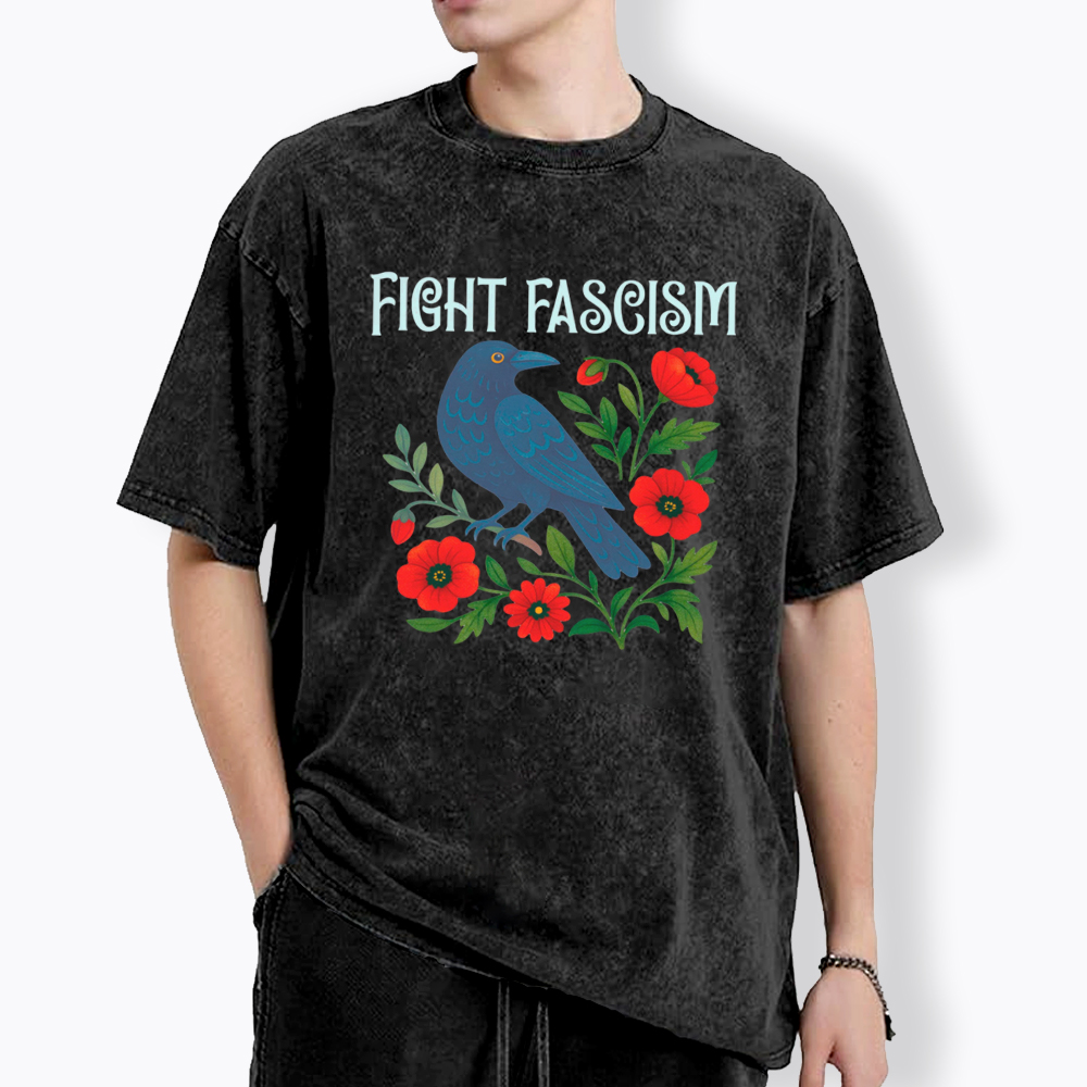 Floral Protest Resistance Washed T-Shirt