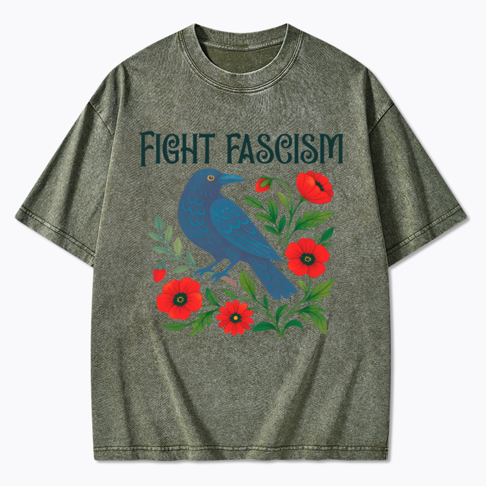 Floral Protest Resistance Washed T-Shirt