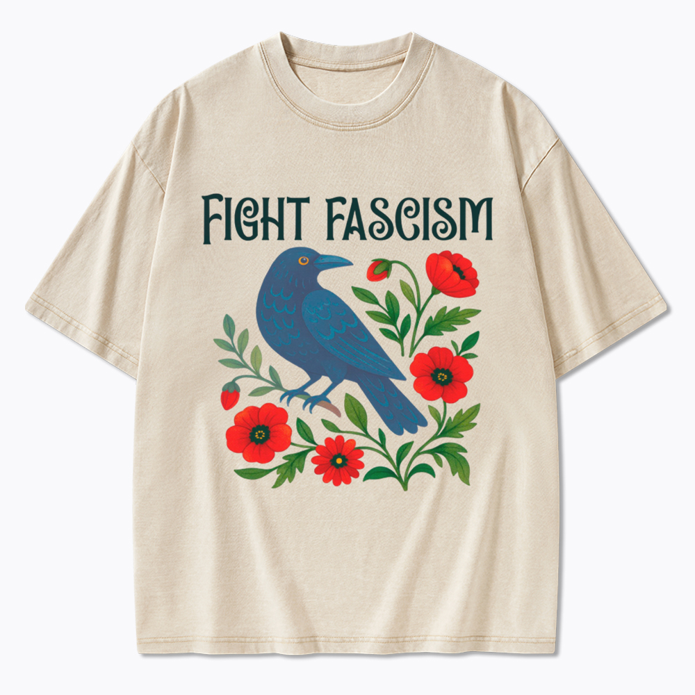 Floral Protest Resistance Washed T-Shirt