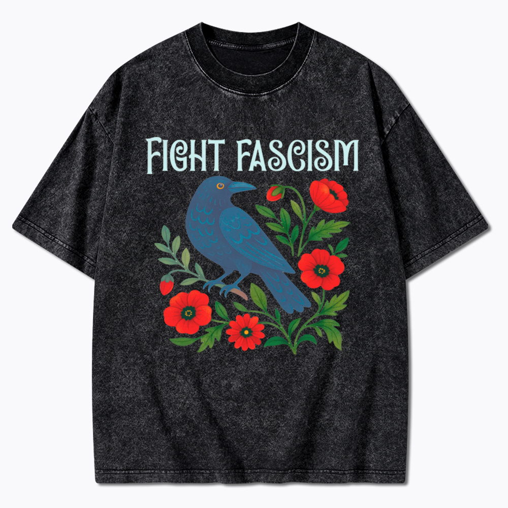 Floral Protest Resistance Washed T-Shirt