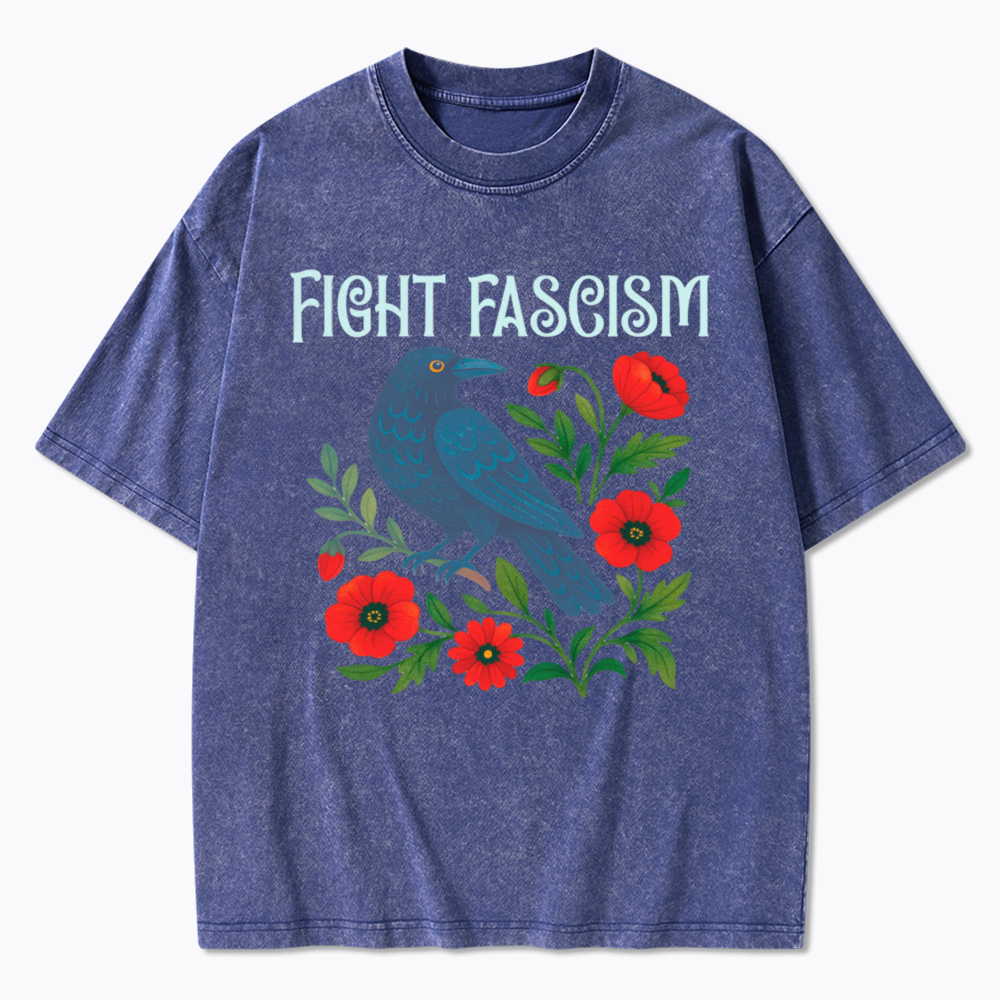 Floral Protest Resistance Washed T-Shirt