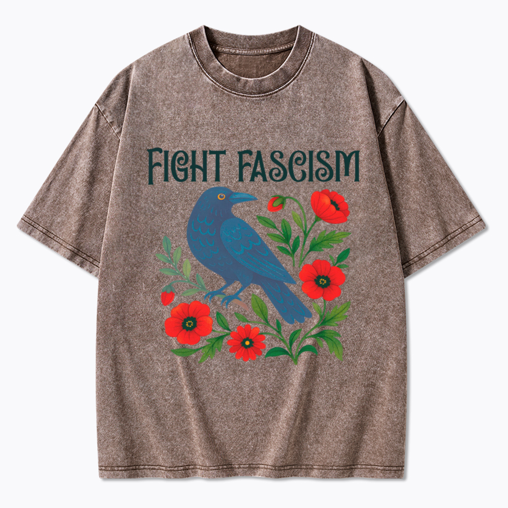 Floral Protest Resistance Washed T-Shirt
