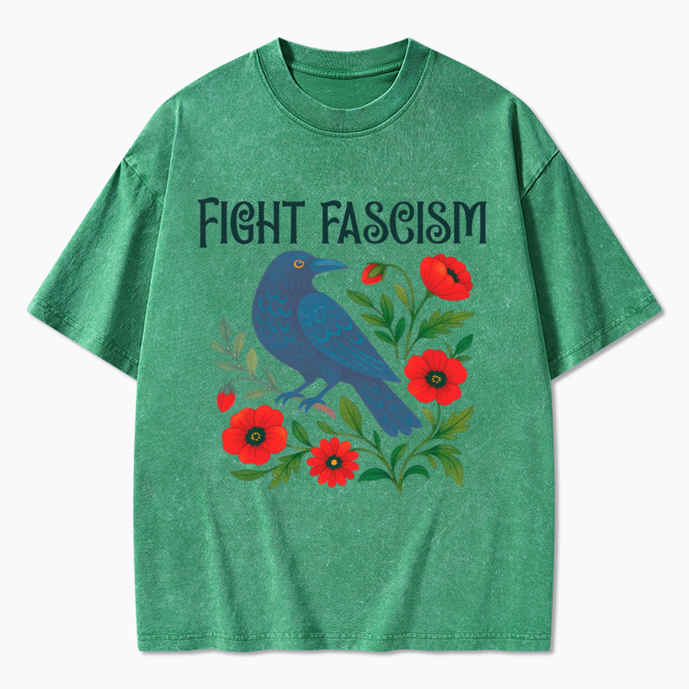 Floral Protest Resistance Washed T-Shirt
