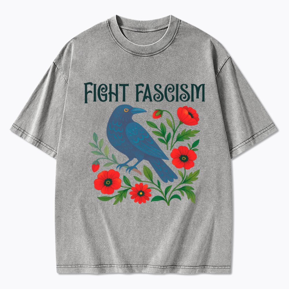 Floral Protest Resistance Washed T-Shirt