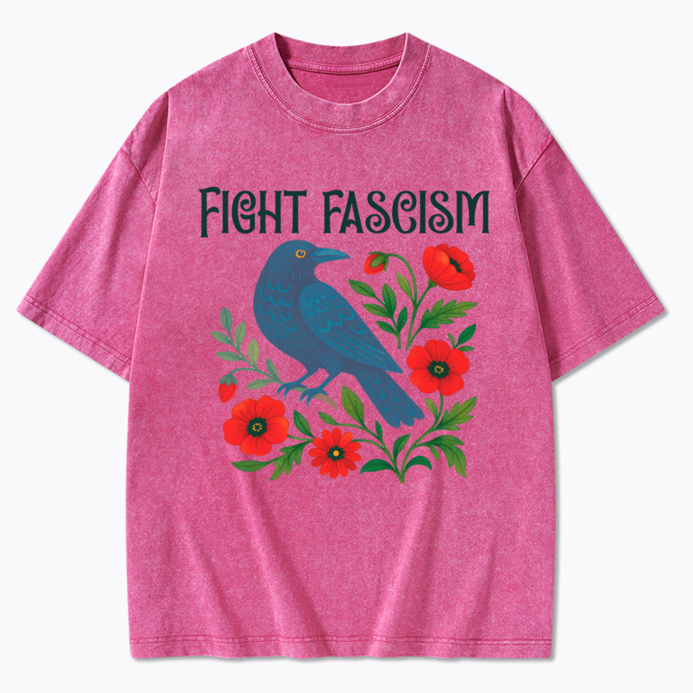 Floral Protest Resistance Washed T-Shirt