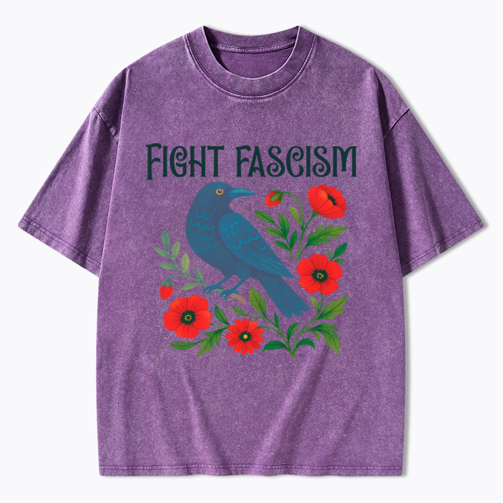 Floral Protest Resistance Washed T-Shirt