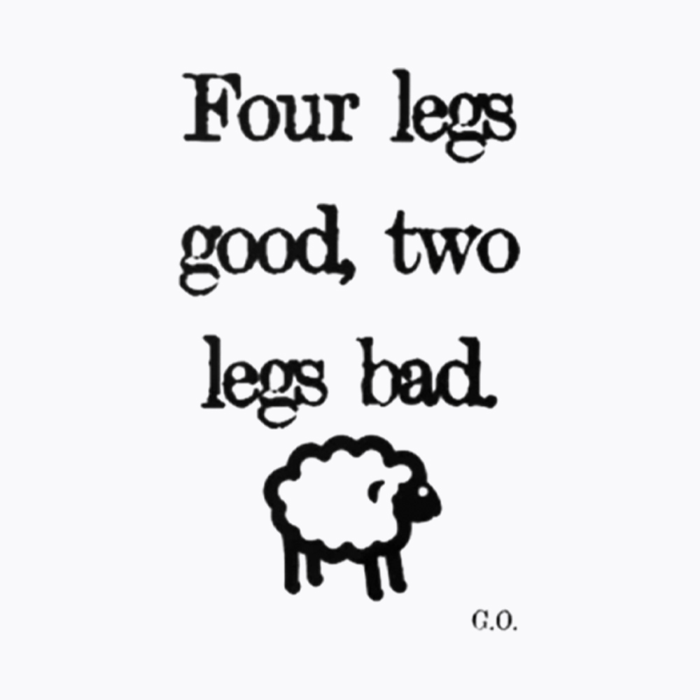 Four Legs Good Two Legs Bad Washed T-Shirt