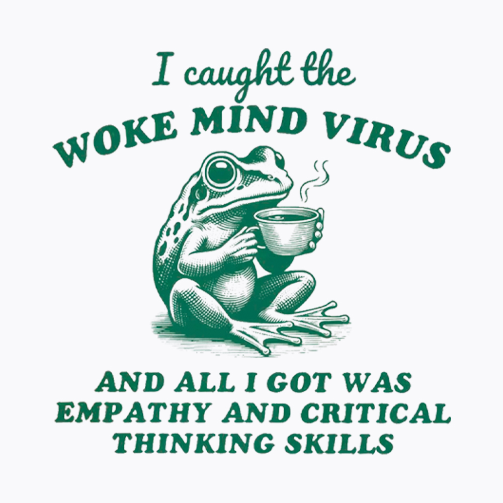 Funny Woke Mind Virus Washed T-Shirt
