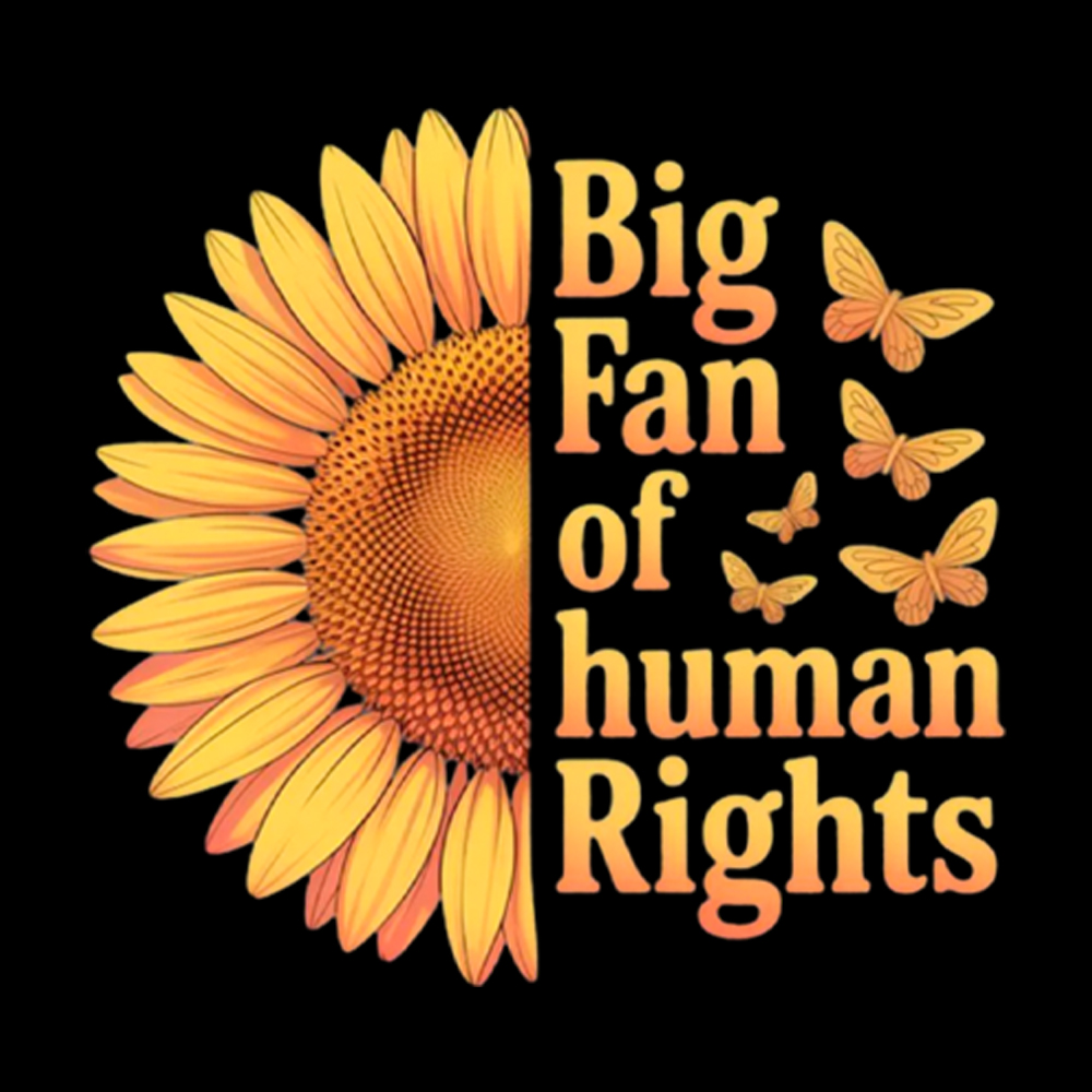 Big Fan Of Human Rights Sunflower Washed T-Shirt