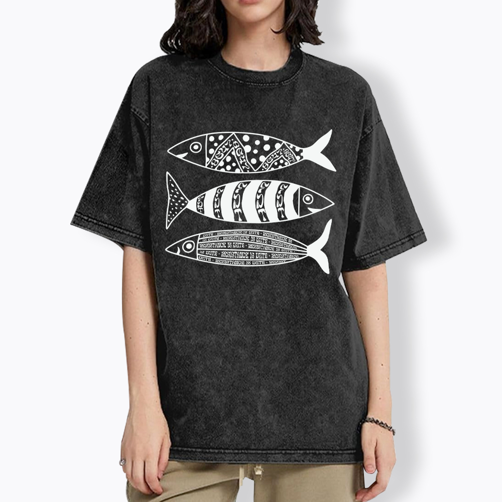 Sardine Resistance Washed T-Shirt