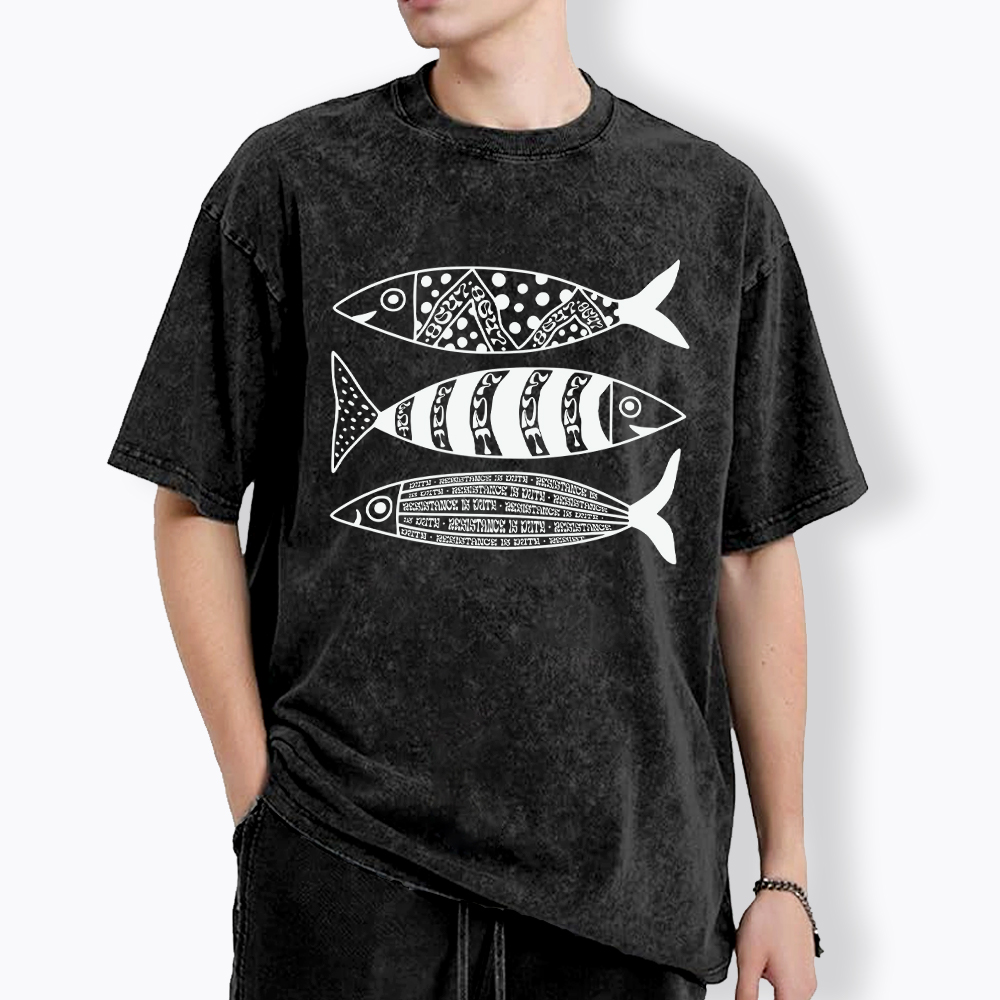 Sardine Resistance Washed T-Shirt