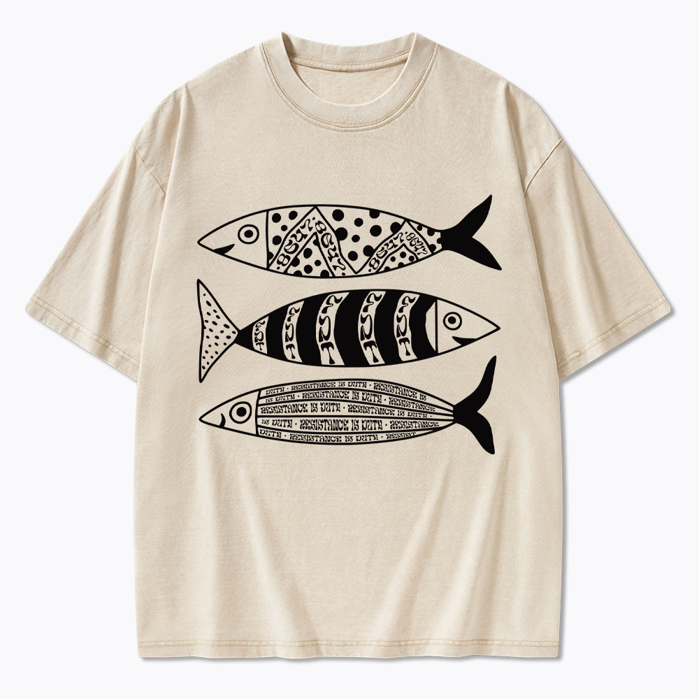 Sardine Resistance Washed T-Shirt