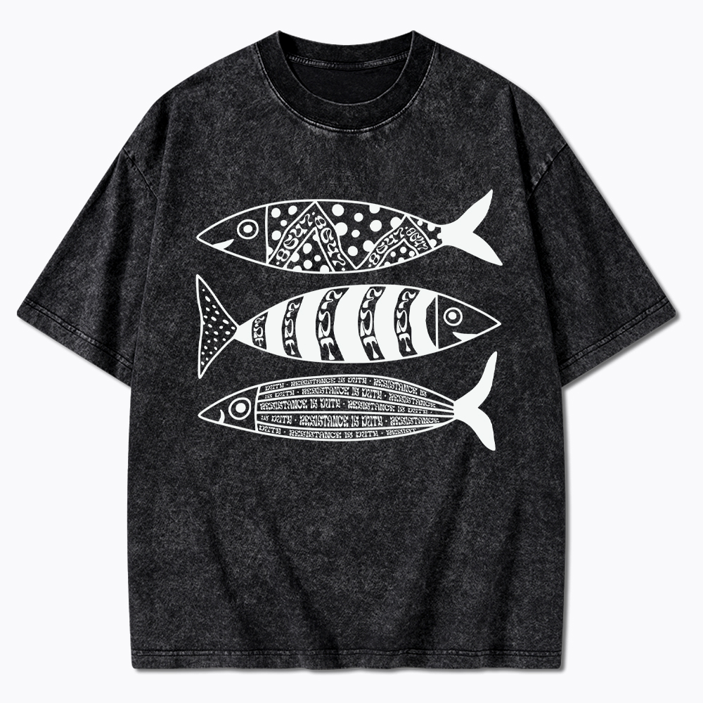 Sardine Resistance Washed T-Shirt