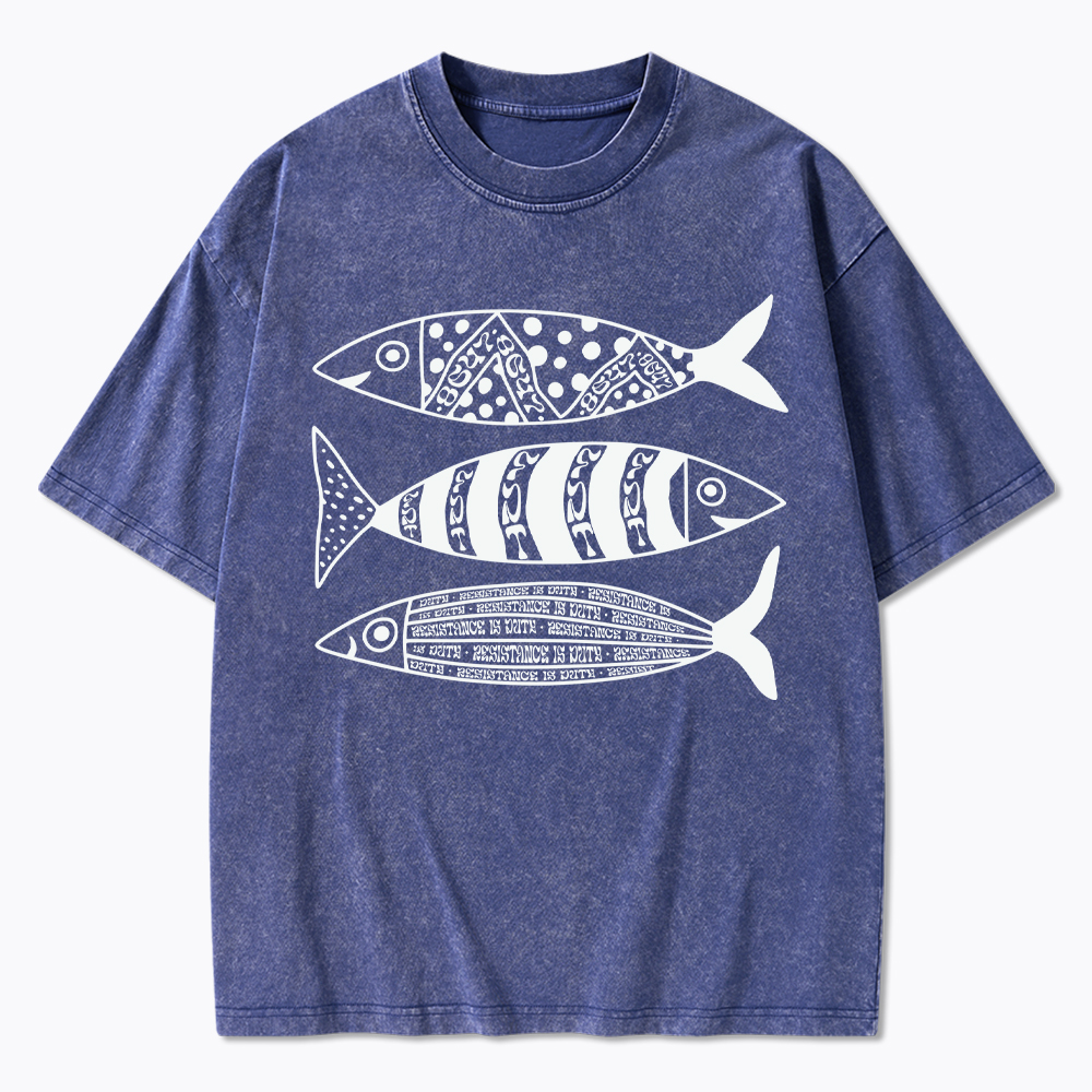 Sardine Resistance Washed T-Shirt