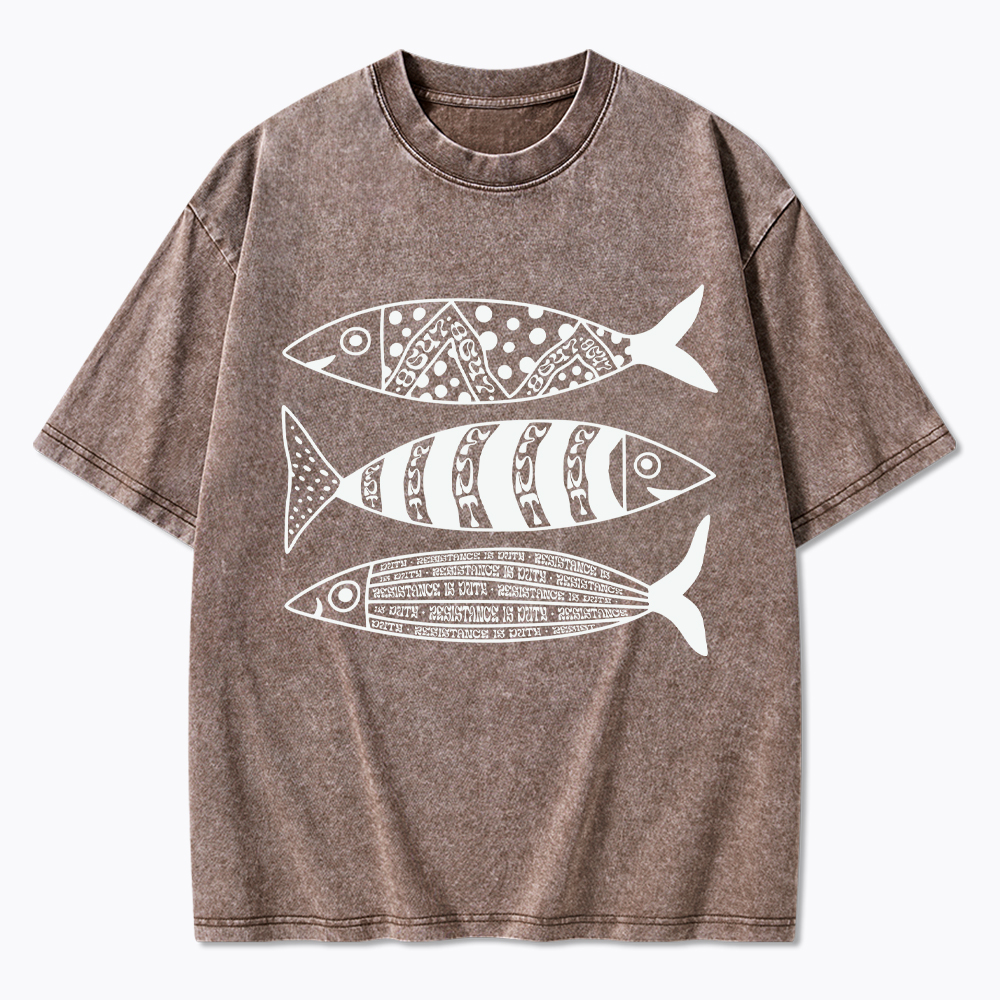 Sardine Resistance Washed T-Shirt