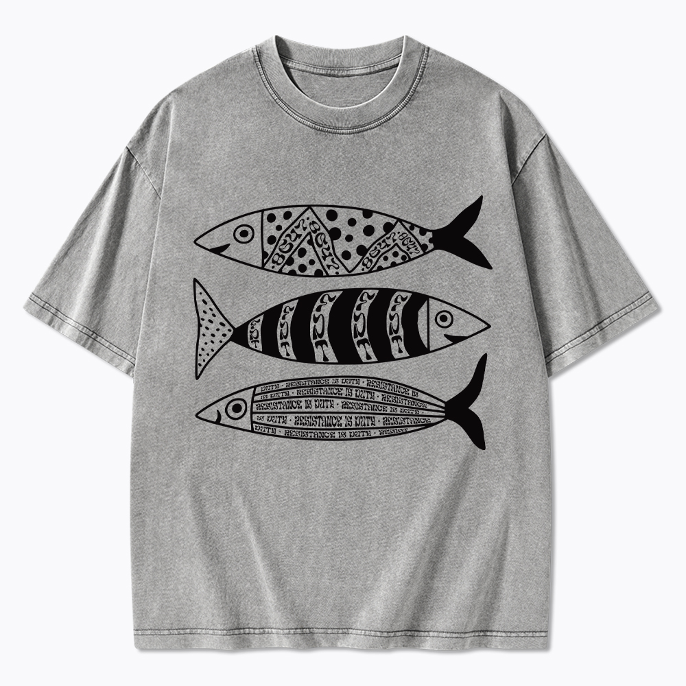 Sardine Resistance Washed T-Shirt