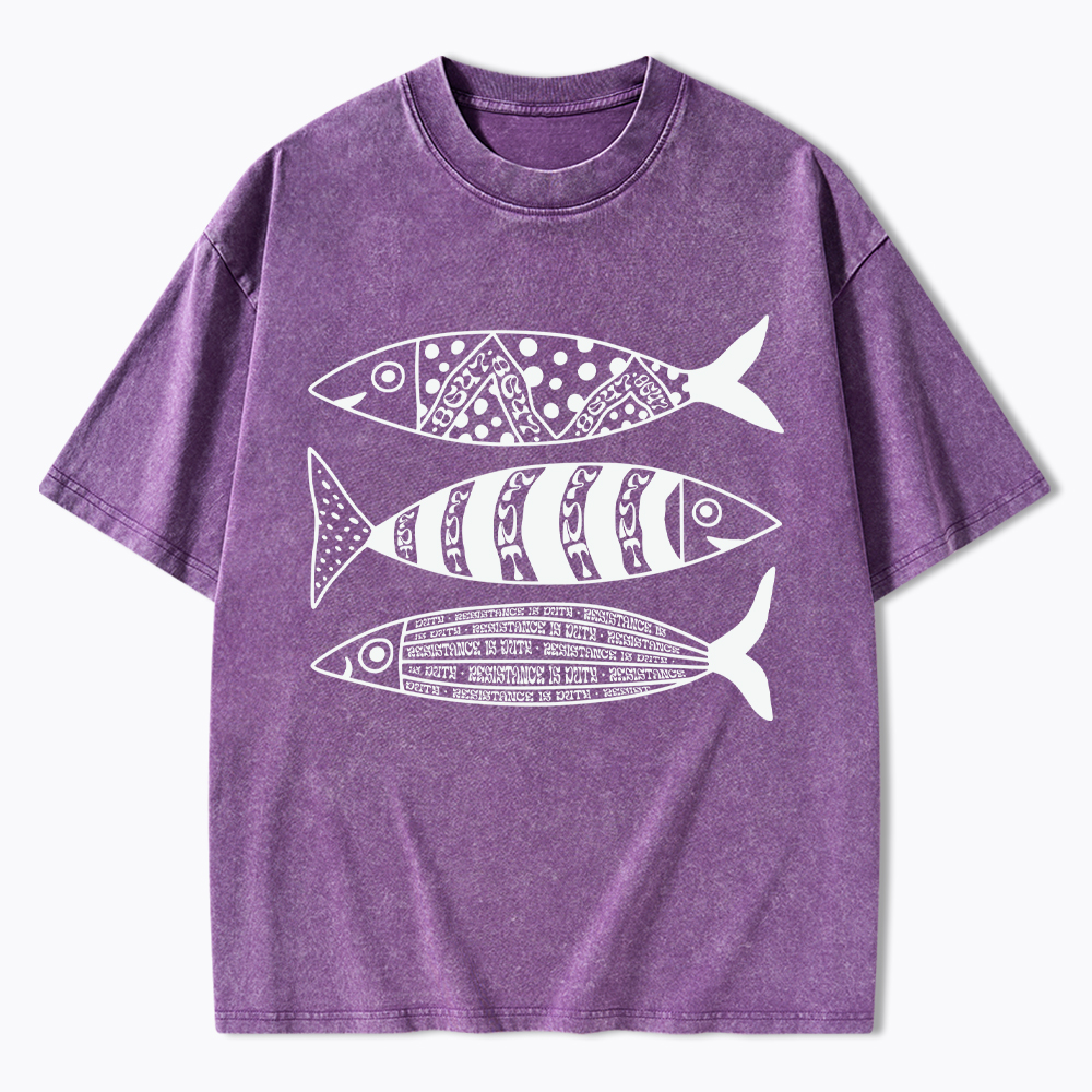 Sardine Resistance Washed T-Shirt
