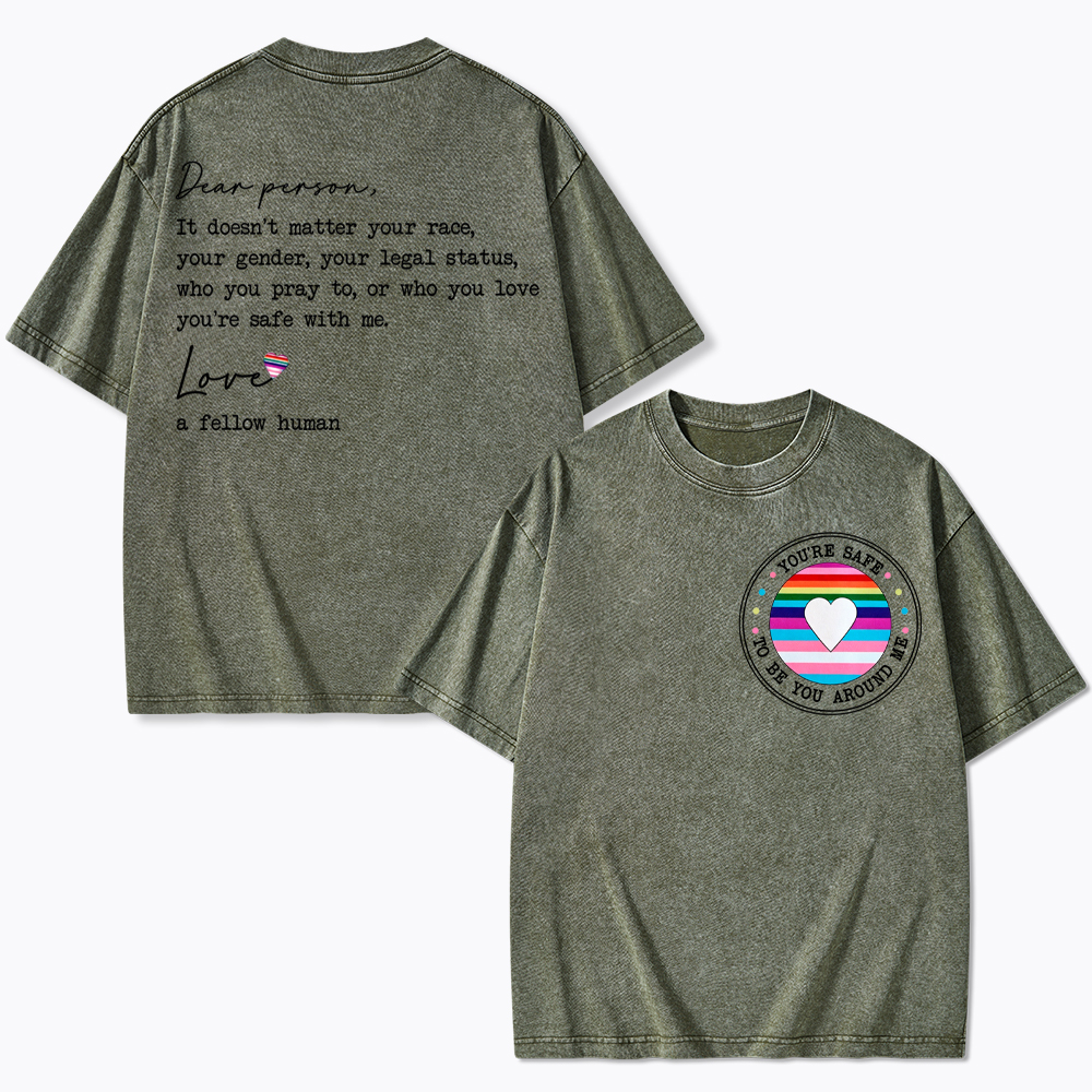 You are Safe with me Washed T-Shirt