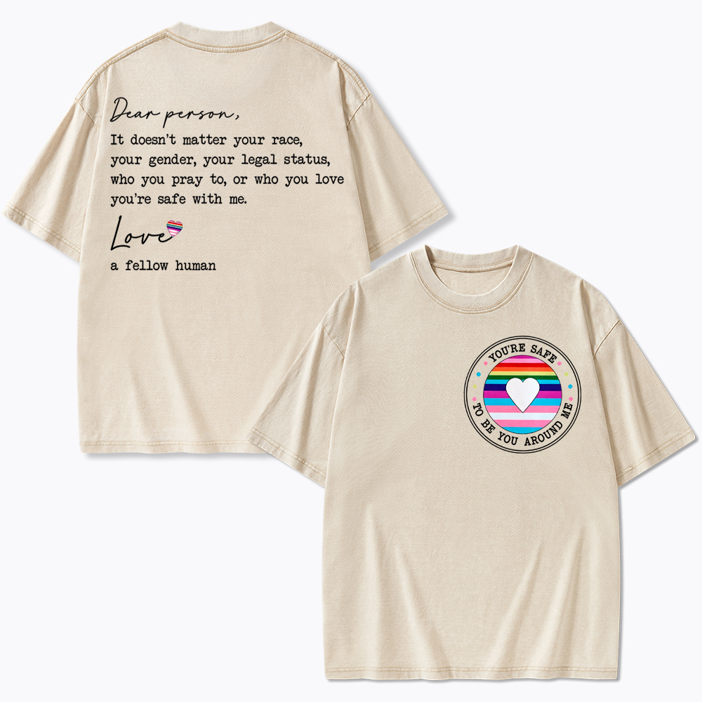 You are Safe with me Washed T-Shirt