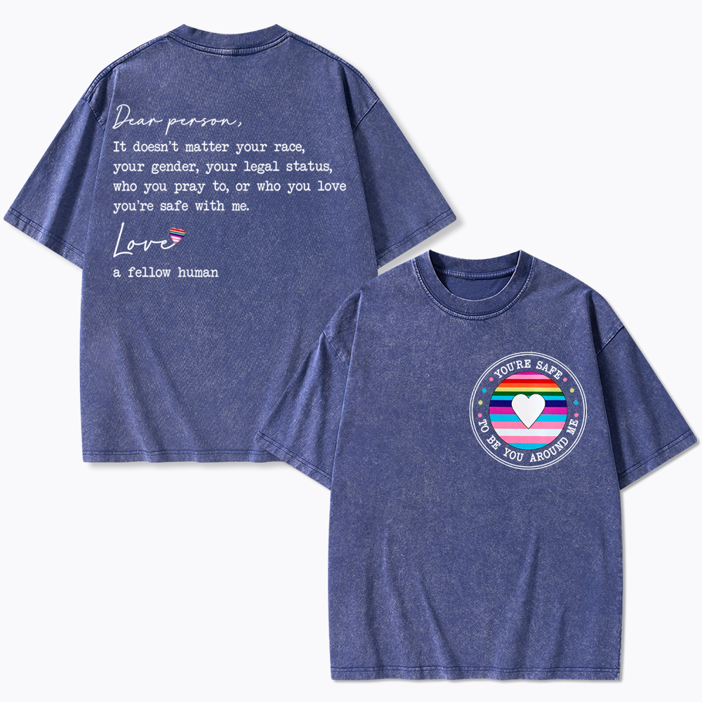 You are Safe with me Washed T-Shirt