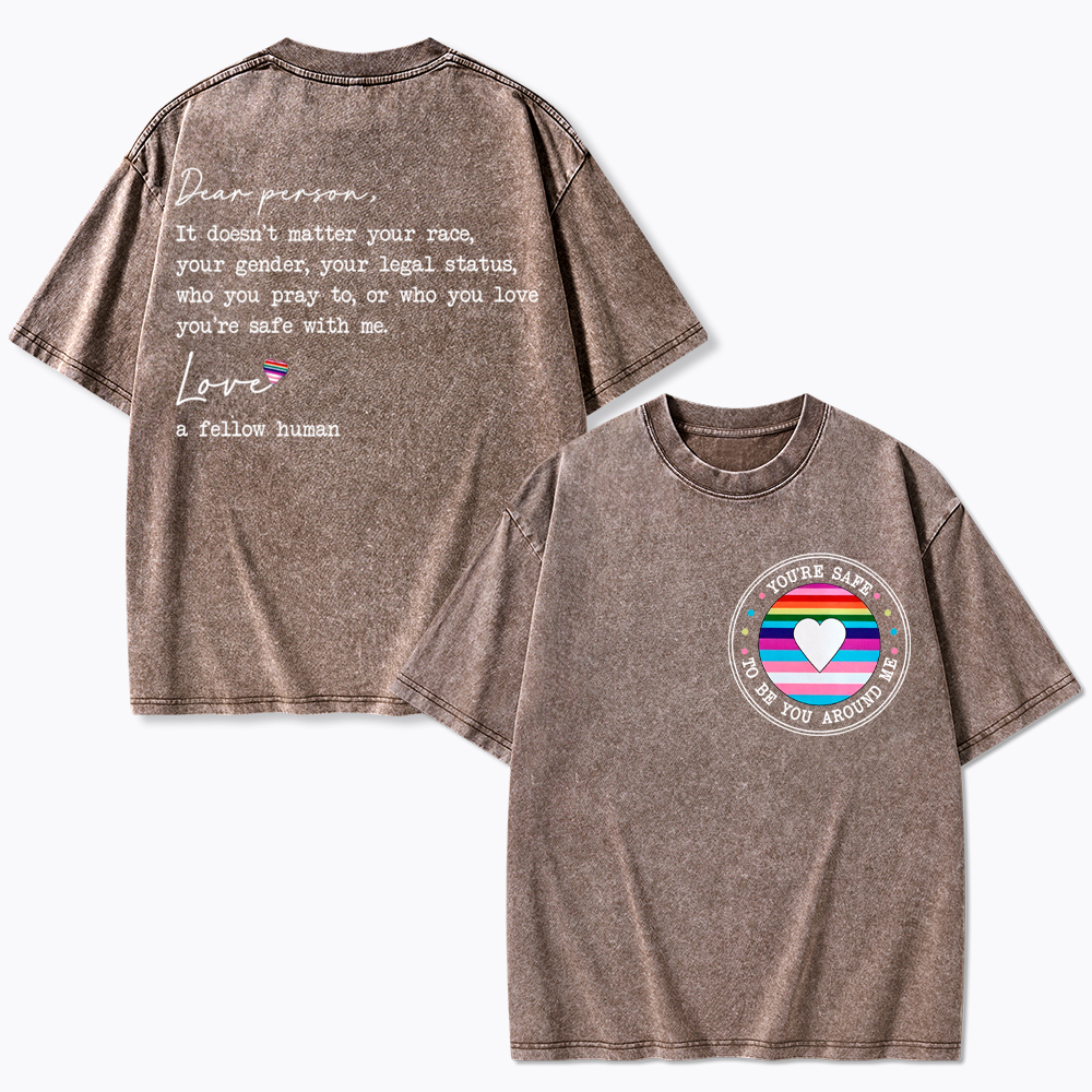You are Safe with me Washed T-Shirt