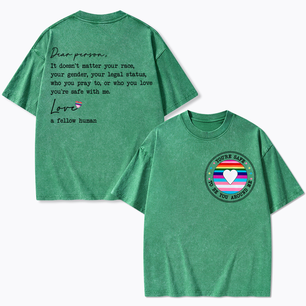You are Safe with me Washed T-Shirt