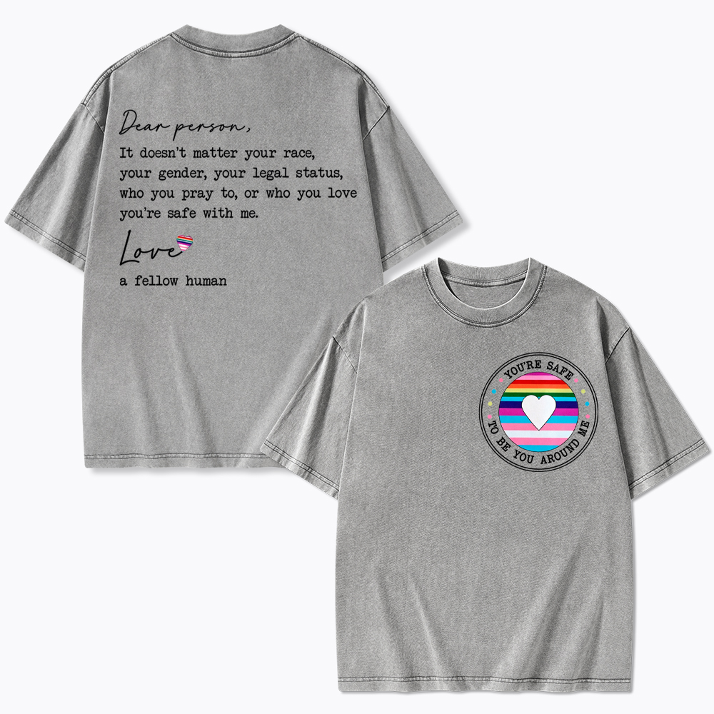 You are Safe with me Washed T-Shirt