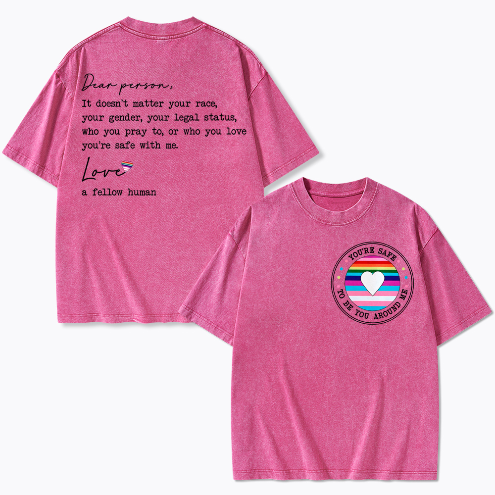 You are Safe with me Washed T-Shirt
