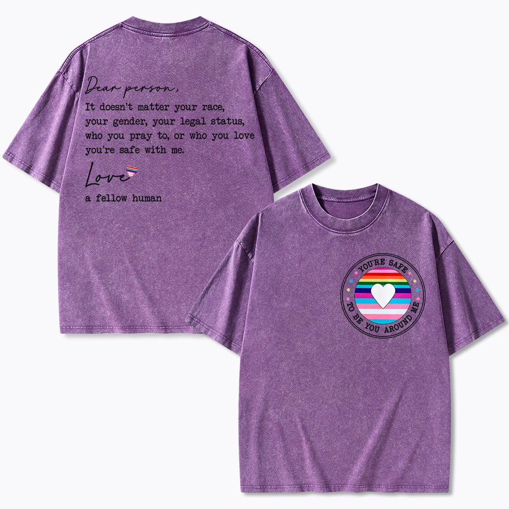You are Safe with me Washed T-Shirt