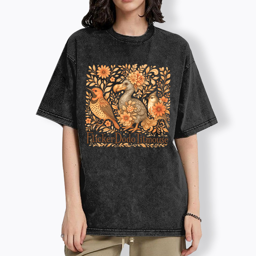 Flicker Dodo Titmouse Washed T-Shirt