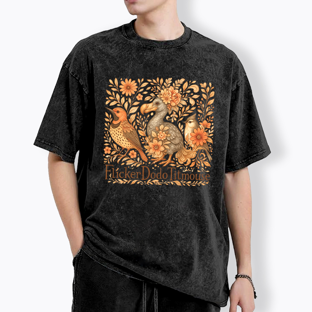Flicker Dodo Titmouse Washed T-Shirt