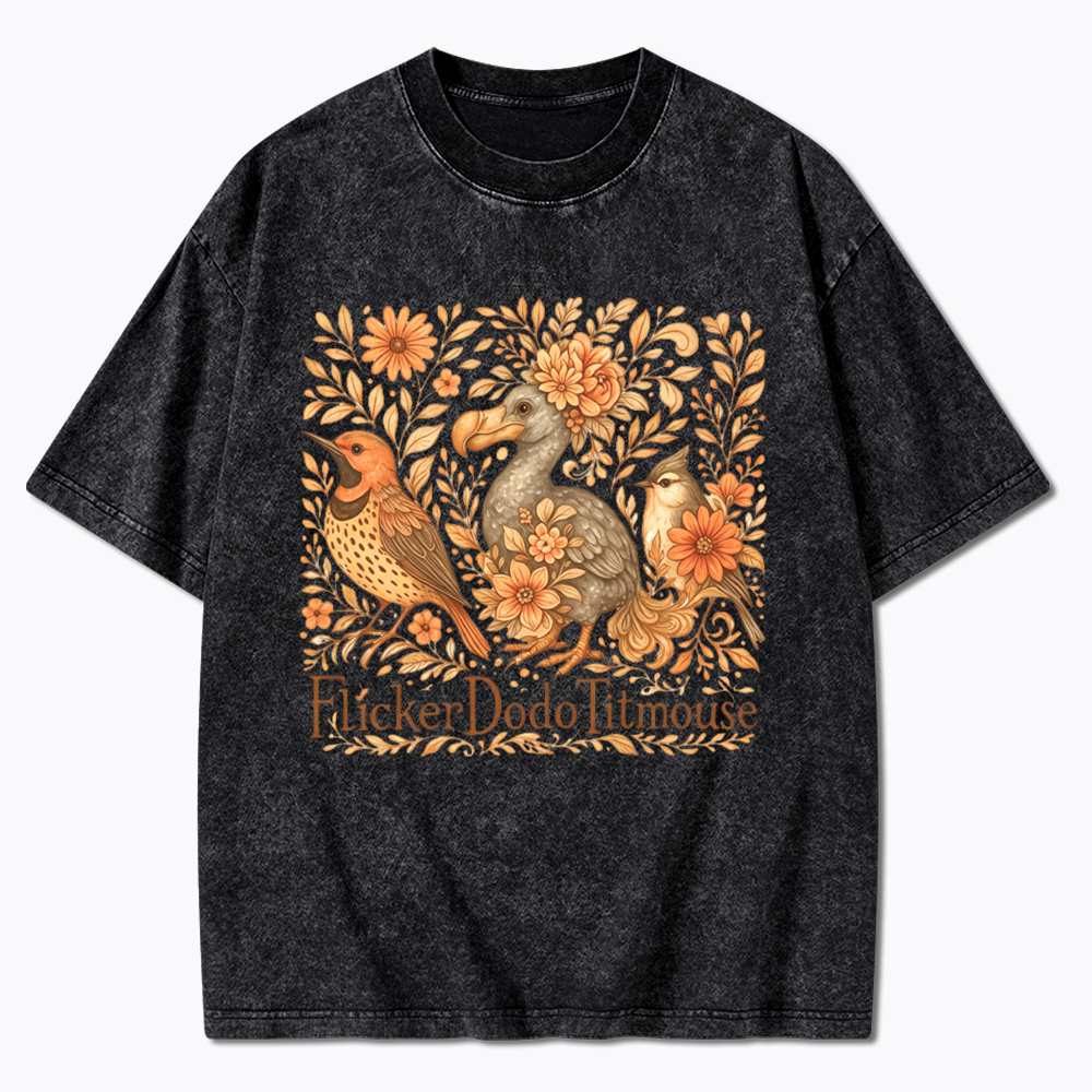 Flicker Dodo Titmouse Washed T-Shirt