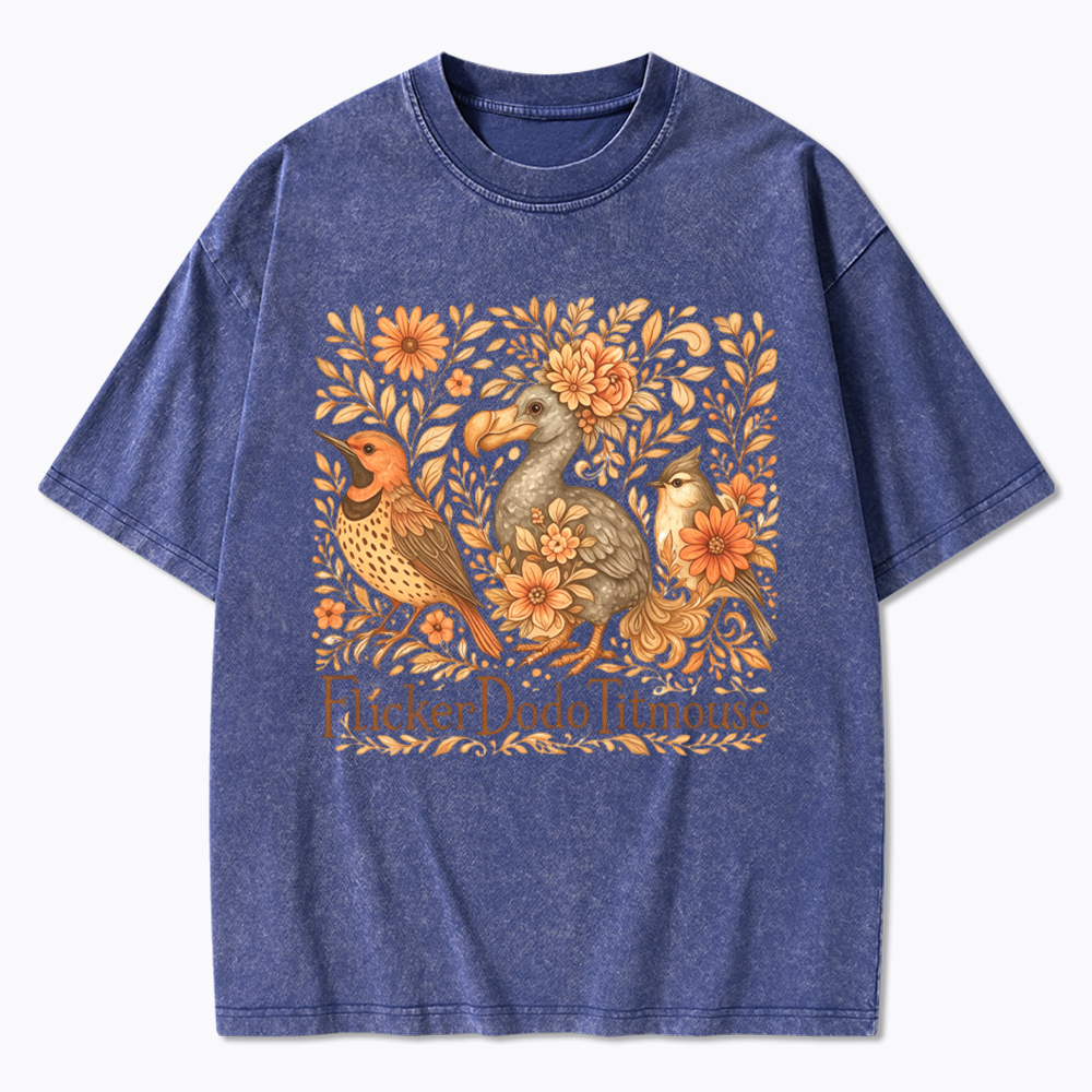 Flicker Dodo Titmouse Washed T-Shirt