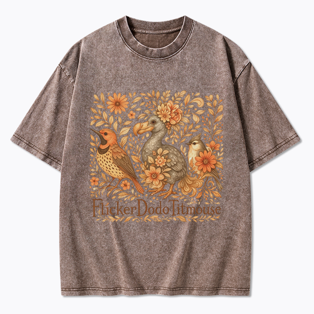 Flicker Dodo Titmouse Washed T-Shirt