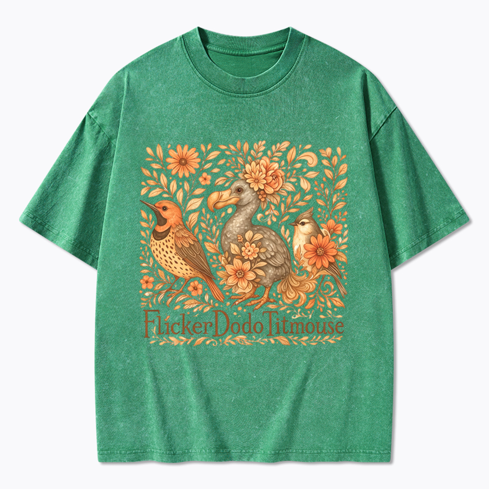 Flicker Dodo Titmouse Washed T-Shirt