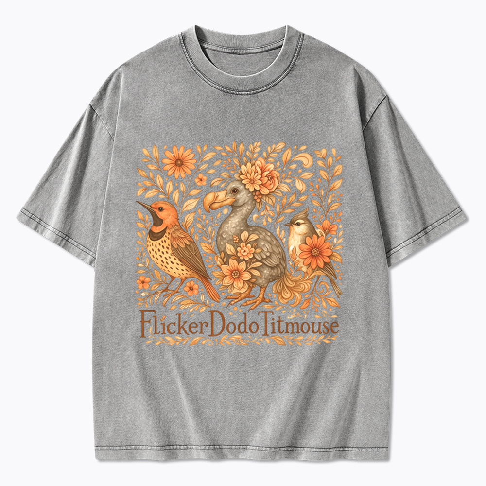 Flicker Dodo Titmouse Washed T-Shirt